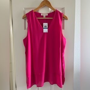 Michael Kors Hot Pink Sleeveless Blouse - NWT Size XL